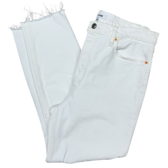 RE/DONE Jeans White Distressed Straight-Leg Jeans - Size 32 Casual White Denim - Picture 10 of 12